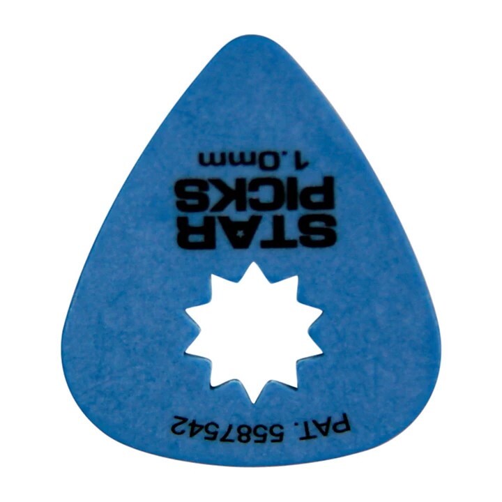 Everly Star Guitar Picks 12 Pack 1.00mm Super Grip Blue