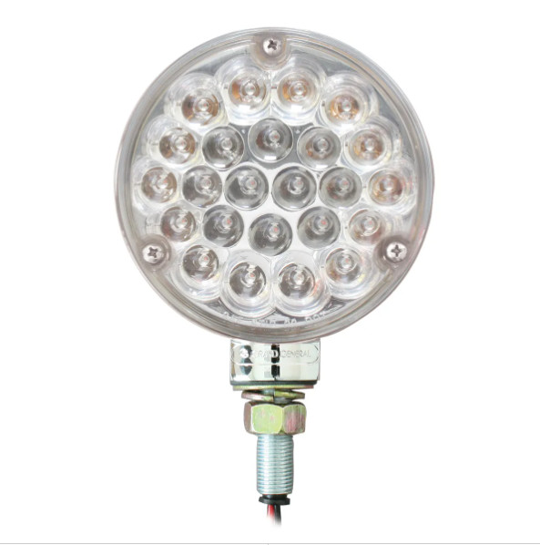 4″ SINGLE FACE PEARL LED PEDESTAL LIGHT CLEAR/RED