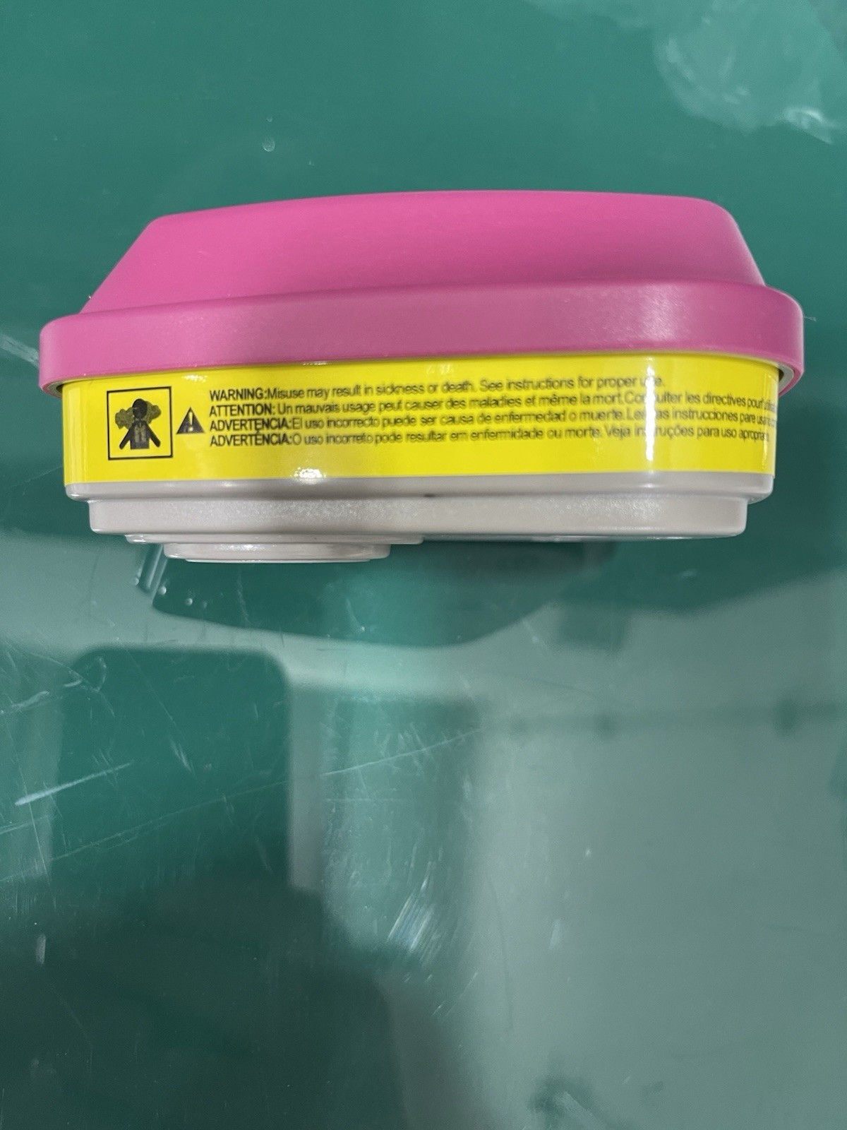 Analog 3M P100 Respirator Cartridge/Filter 60923, 1 Pair, Magenta/Yellow