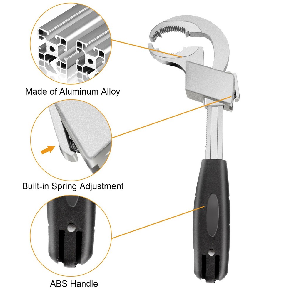 Multi-Function Adjustable Basin Wrench 27-80mm Range For Faucet Shower Repair