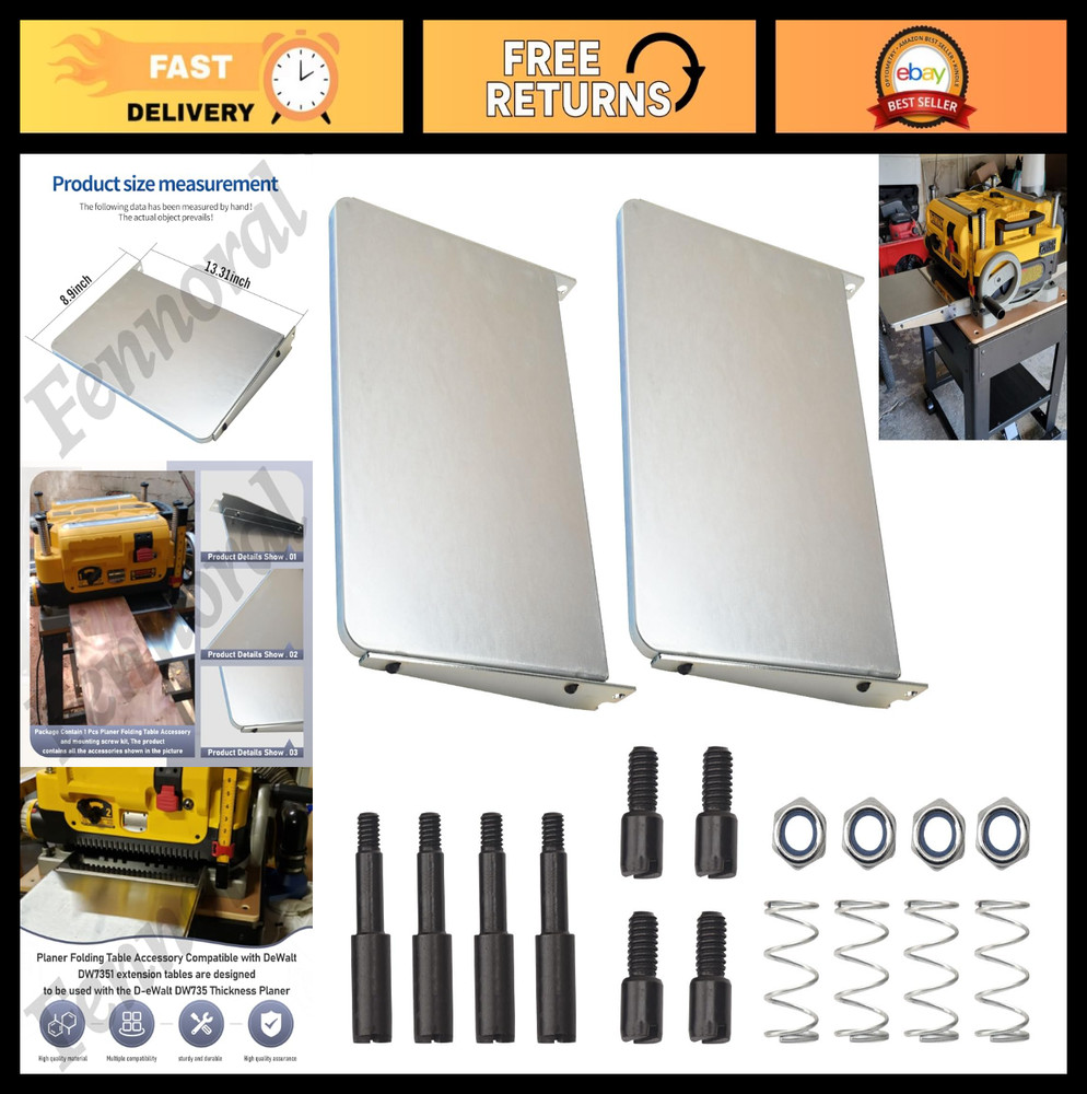 2Pcs 13" Planer Folding Table Accessory - 9" Side Support for DW735 Planer