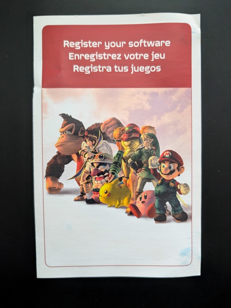 Super Smash Bros. Brawl Nintendo Wii Manual & Inserts Authentic Guaranteed