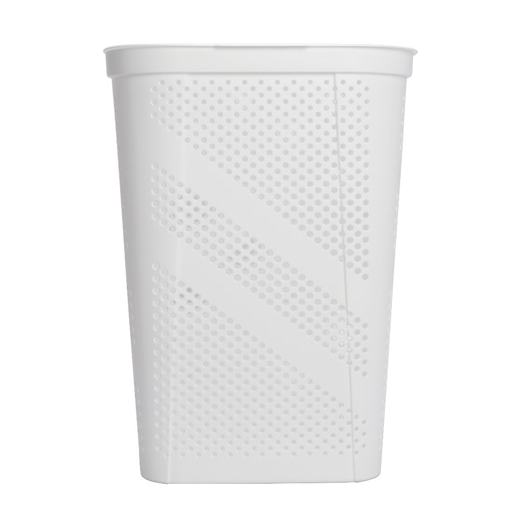 Large 24-Pack White Plastic Hanging Lid Rectangular Laundry Basket Hamper