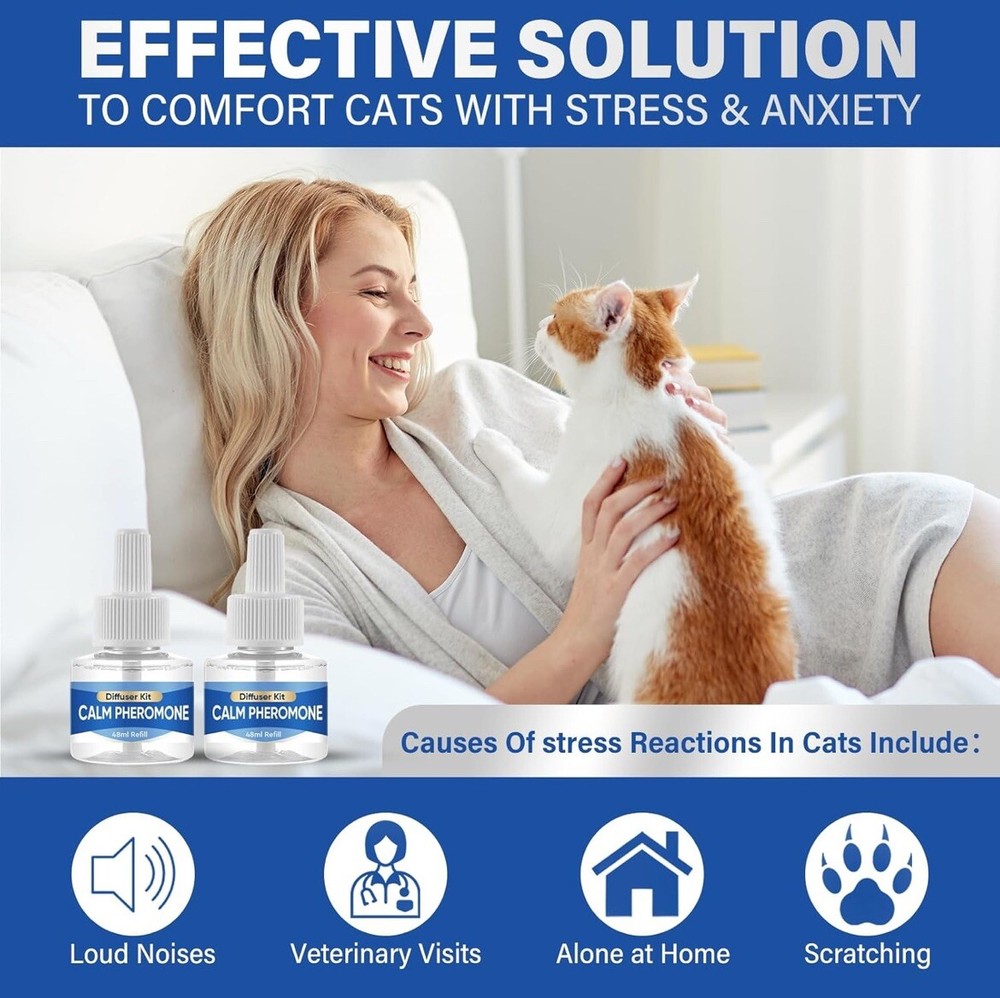 2 In 1 Pack Happy Cat Pheromones Calming & Comfort Diffuser Kit
