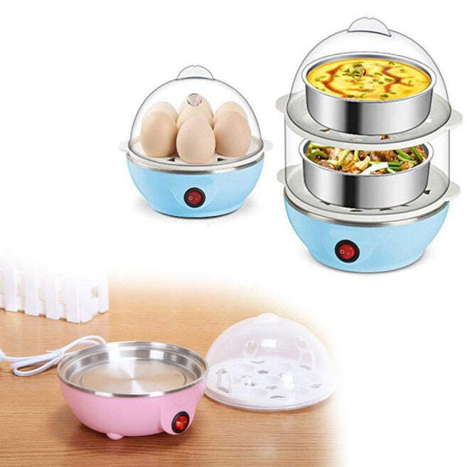 Multi-function 2 Layer 14 Egg Cooker Boilers And Vegetable Steamer.