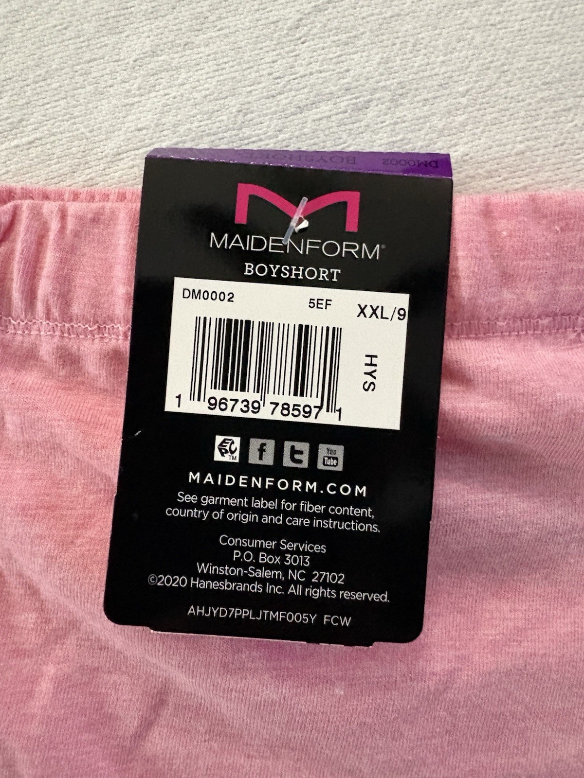 NEW Maidenform Cotton Boyshort Underwear Women’s Size 2xlarge 9 Pink DM0002