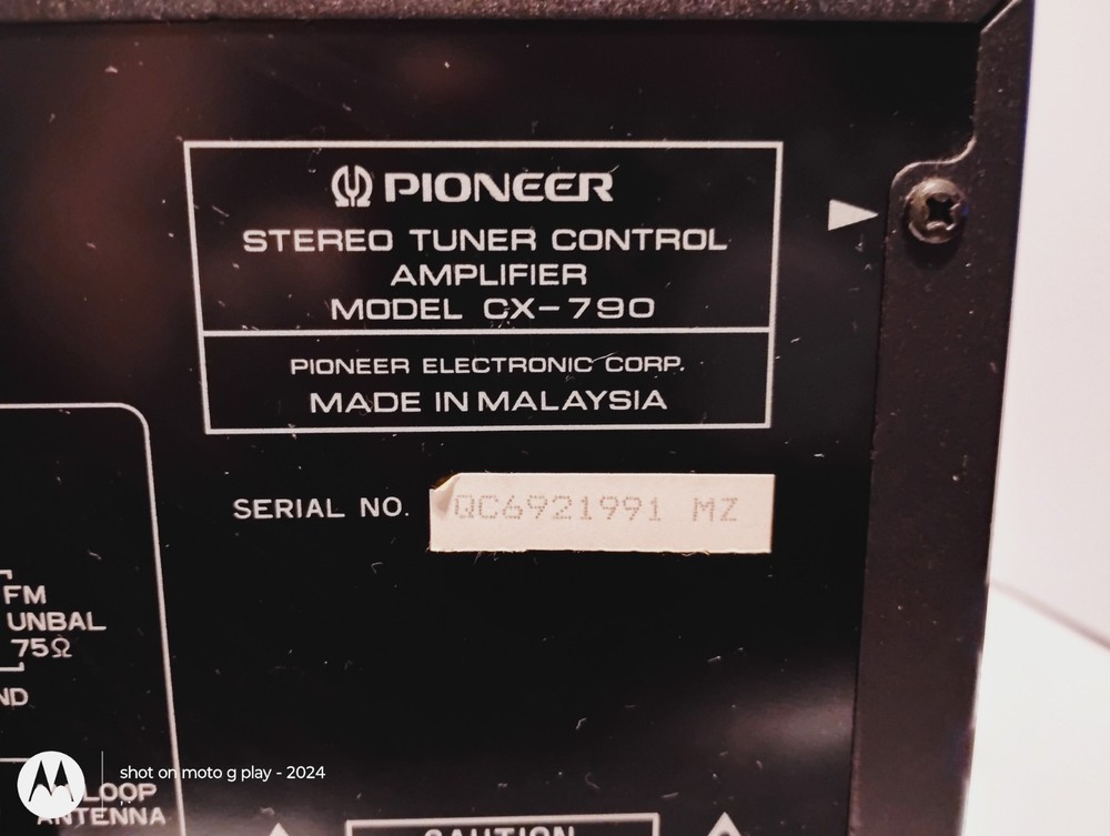PIONEER CX-790 Stereo Tuner Control Amplifier- Tested- READ