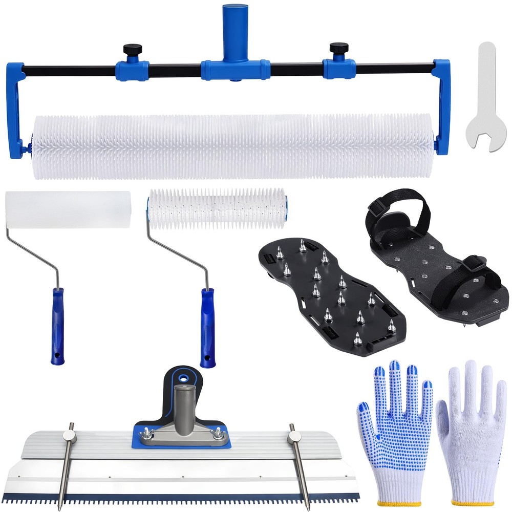 Self-Leveling Cement Tool Kit, Spike Roller, Paint Roller, Epoxy Shoes Spikes...