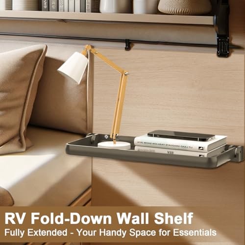 RV Aluminum Fold-Down Wall Shelf - The Essential Camper Accessory for 2