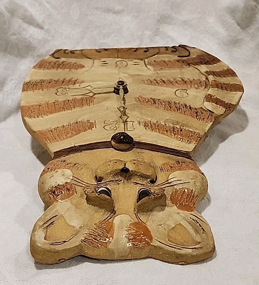 Max Hindt Pottery Cat Wall Clock