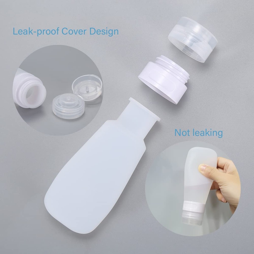 Silicone Travel Bottles 1.3oz Leak-Proof Refillable Squeeze Containers Set