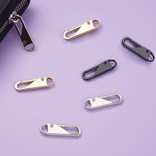 Deoward Zipper Pull, 6 PCS 6pcs Zipper Pulls Cord (Black+Silver+Gold)