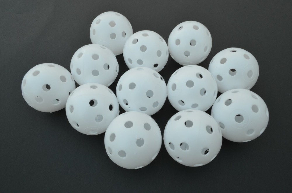 Plastic Golf Balls White Poly Plastic Practice Training Balls, 24-pack
