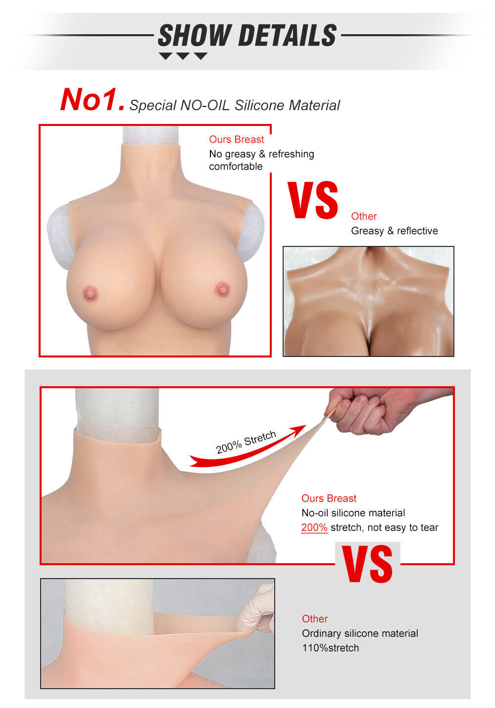 Silicone Breast Forms Breast plates C-H Cup Fake Boobs Crossdresser Drag Queen