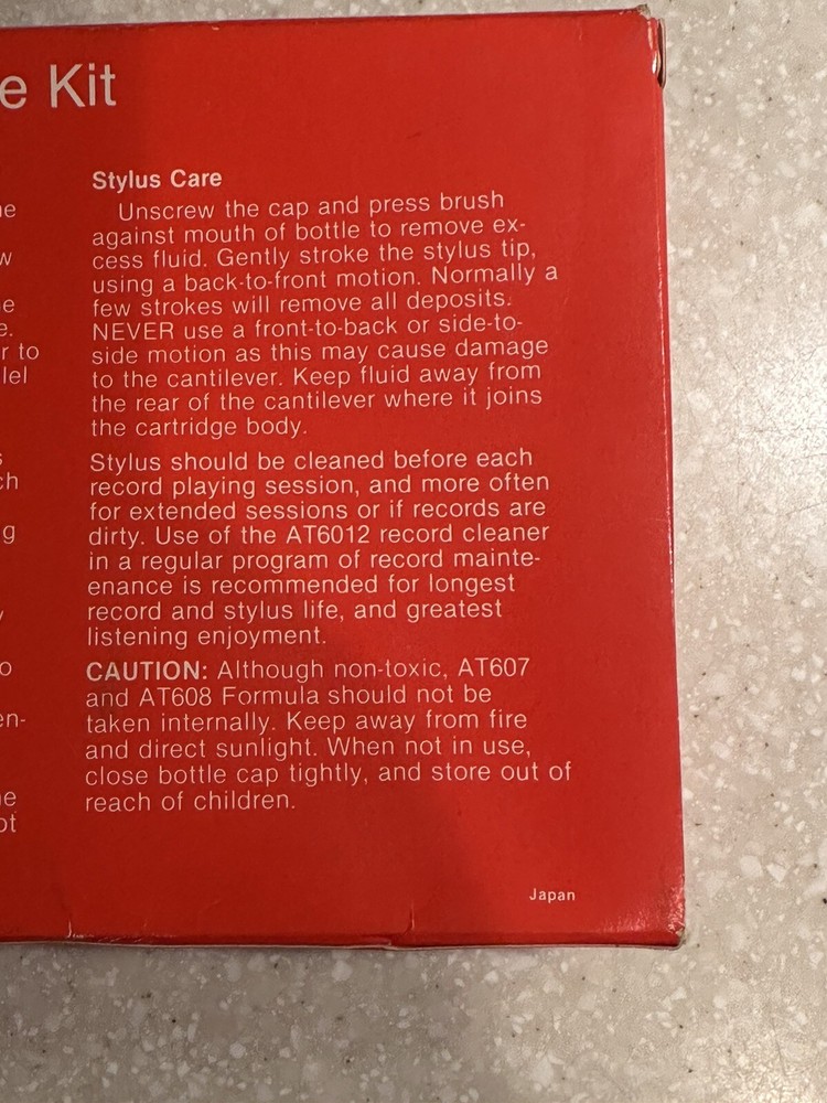 Audio Technics AT 607 Stylus Cleaning Formula