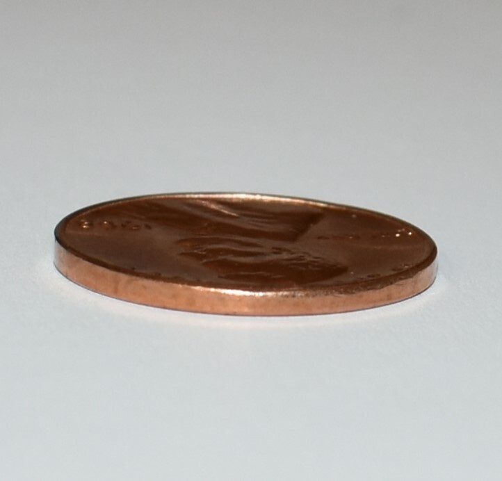 1968 Penny Error No Mint Mark P Red High Mint State Rim Collar DD Errors