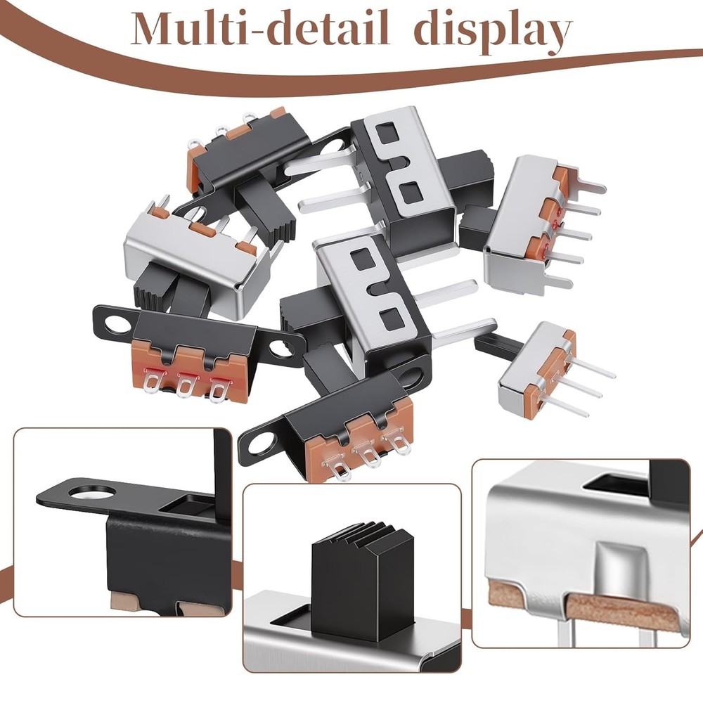 Slide Switch Small Switch, 80PCS Mini Slide Switches 8values Spdt Micro Mini