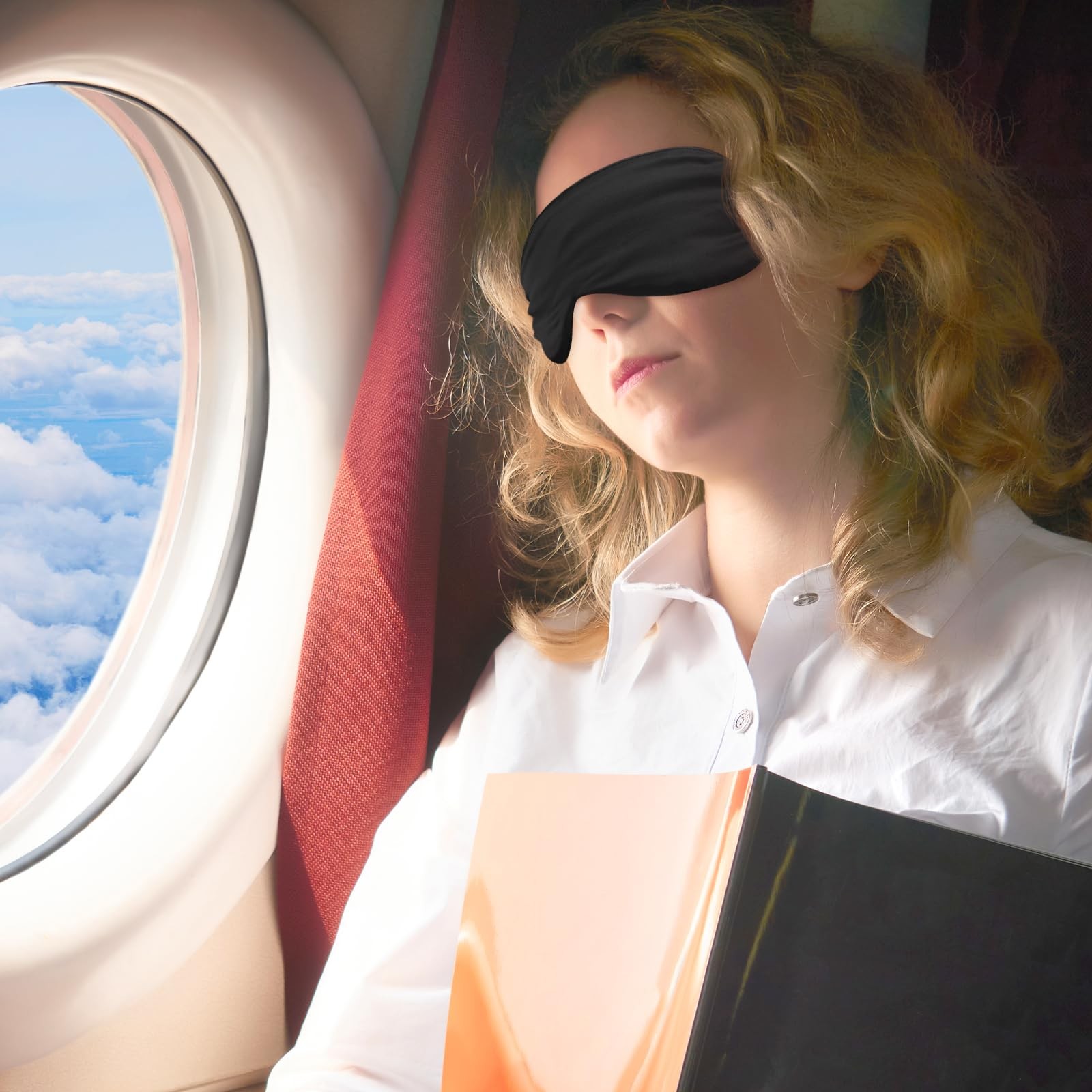 2 Pack Sleep Mask Silk Eye Cover for 1 Count (Pack of 2), Black