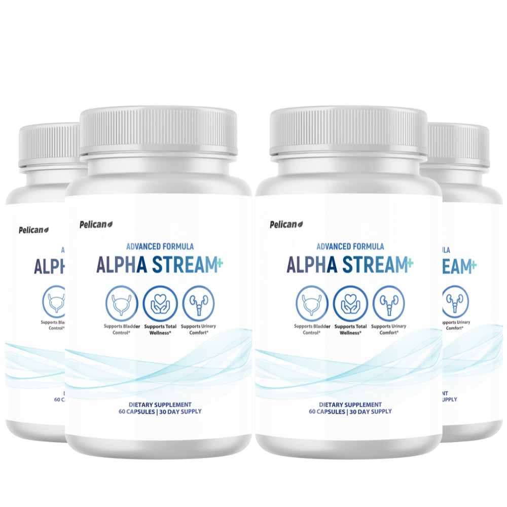 Alpha Stream + - Prostate Support- 4 Bottles- 240 Capsules