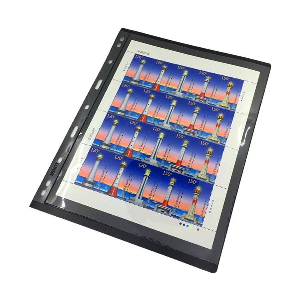 20 Sheet Stamp Pages, 1 Rows Sleeves for Collectors, 9-Hole Standard Fit Stam...