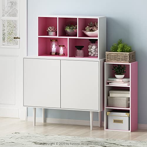 Reversible Open Shelf 11069WH/PI 5-Cube White/Pink