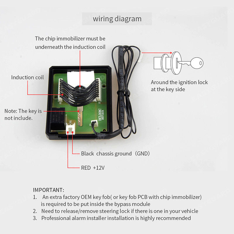 EASYGUARD chip immobilizer Bypass module for Car Alarm remote engine Start usage