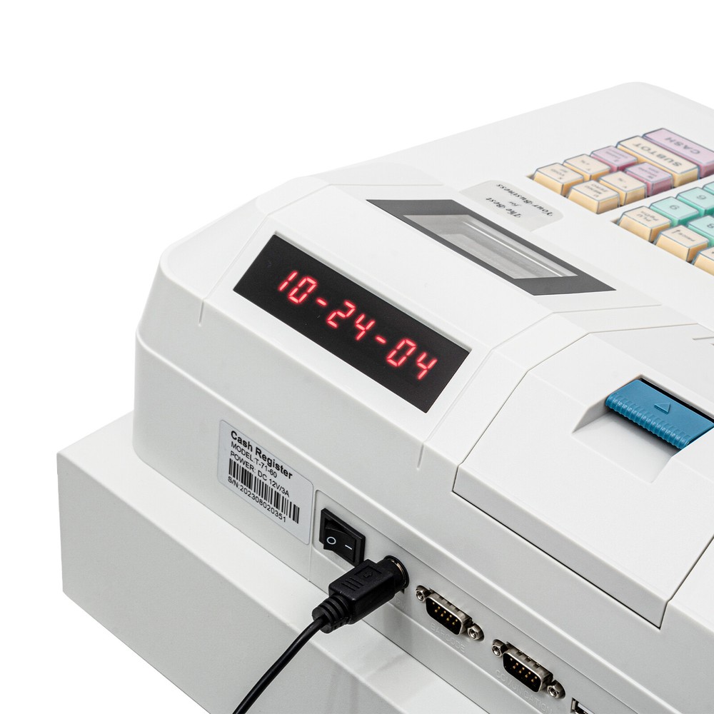 Electronic Cash Register with 48 Keys, LCD Display & Secure DrawerUS
