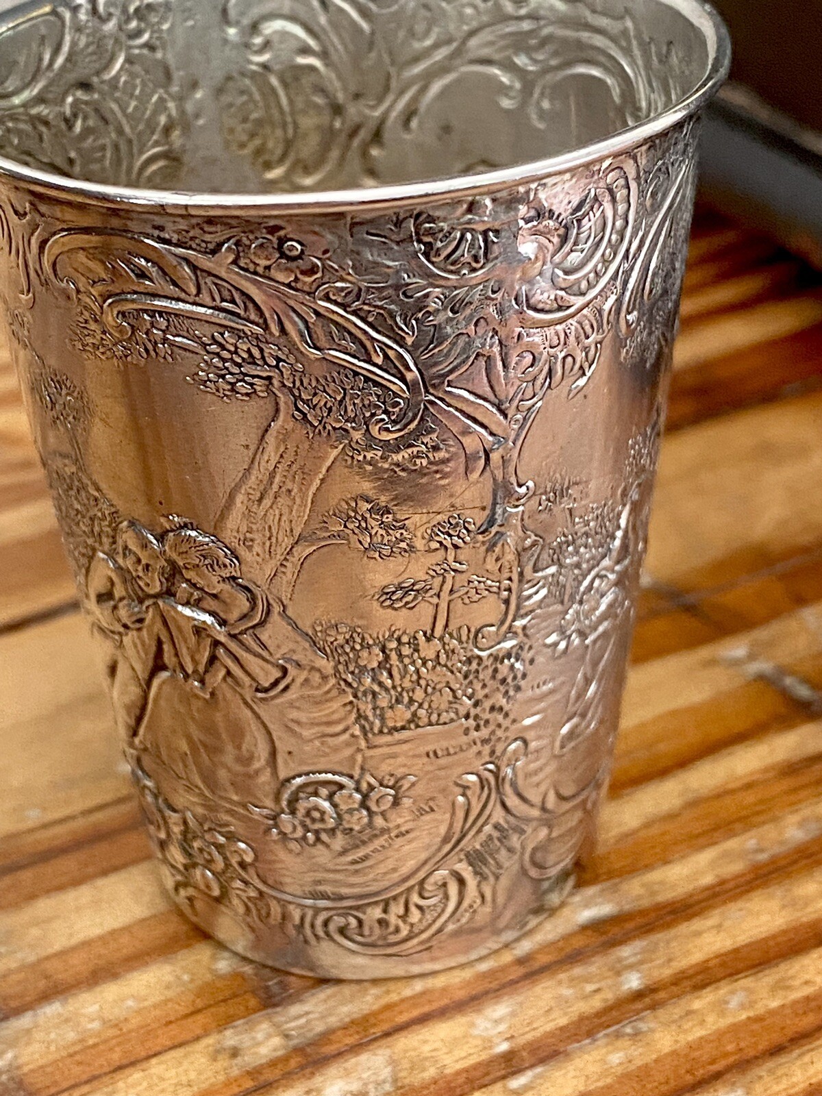 Ludwig Neresheimer German Hanau Repousse Silver Cup 3 Inch