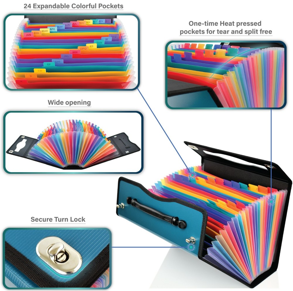 Accordian file folder organizer Expanding File folder Document holder file box