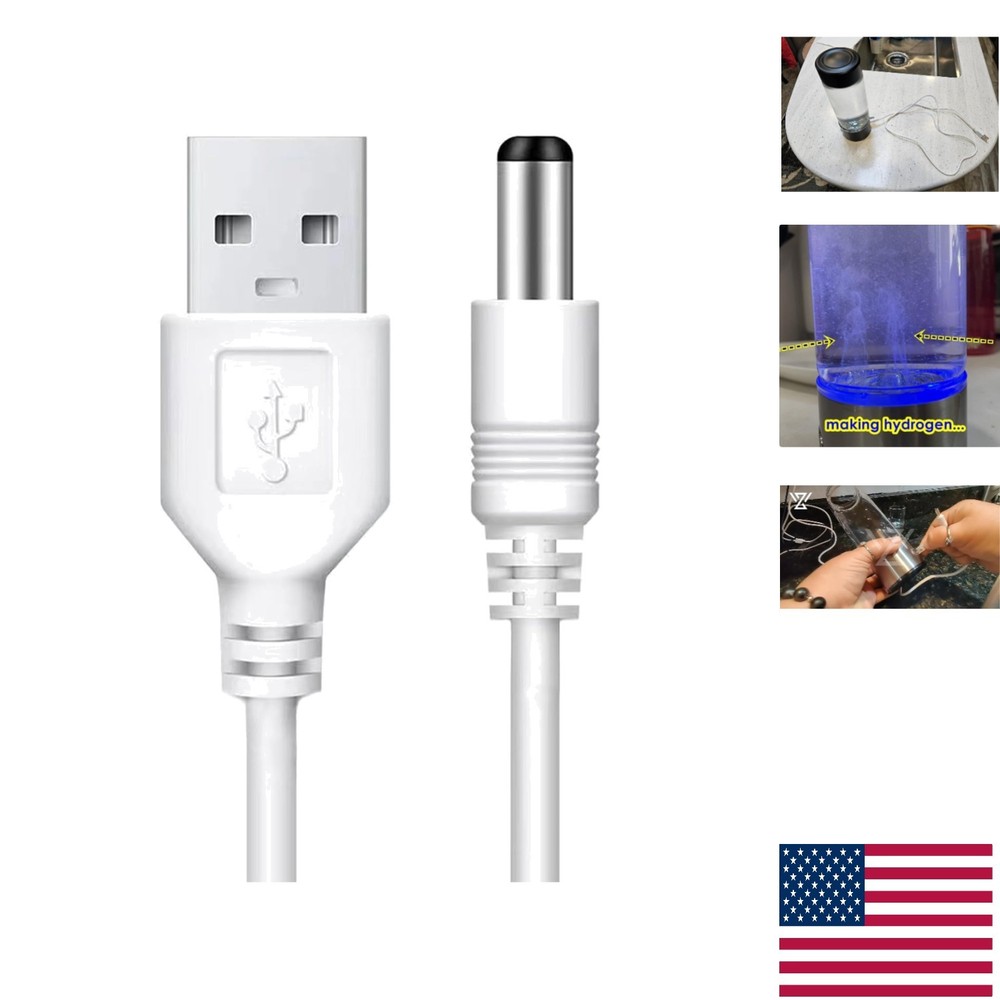 Tangle-Free 3.2 ft USB Charging Cables for Hydrogen Water Generators - 2 Pack