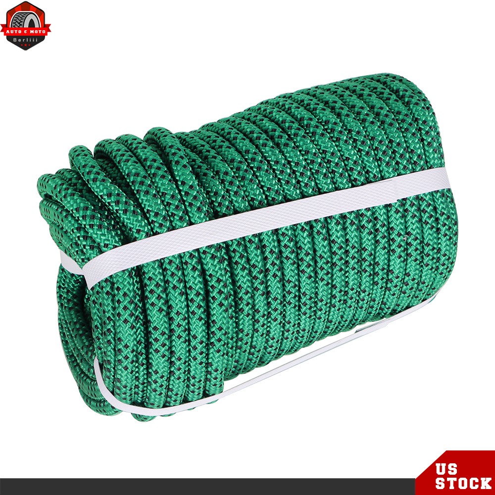 3/8" × 100' Rope Braided Polyest Rope High Strong Pulling 3520Lbs