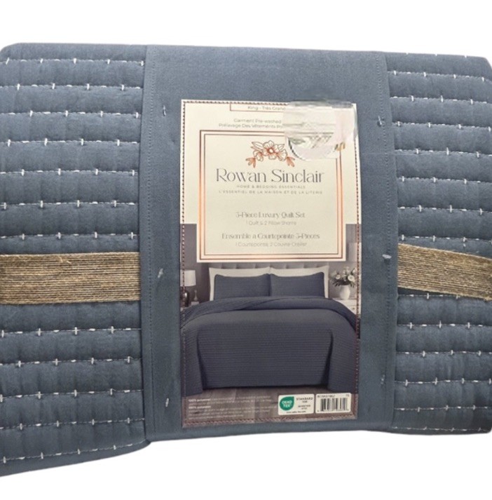Rowan Sinclair Blue King Luxury Quilt Set