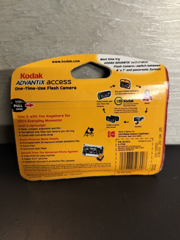 Kodak Advantix Access One Time Flash Camera Brand New Sealed