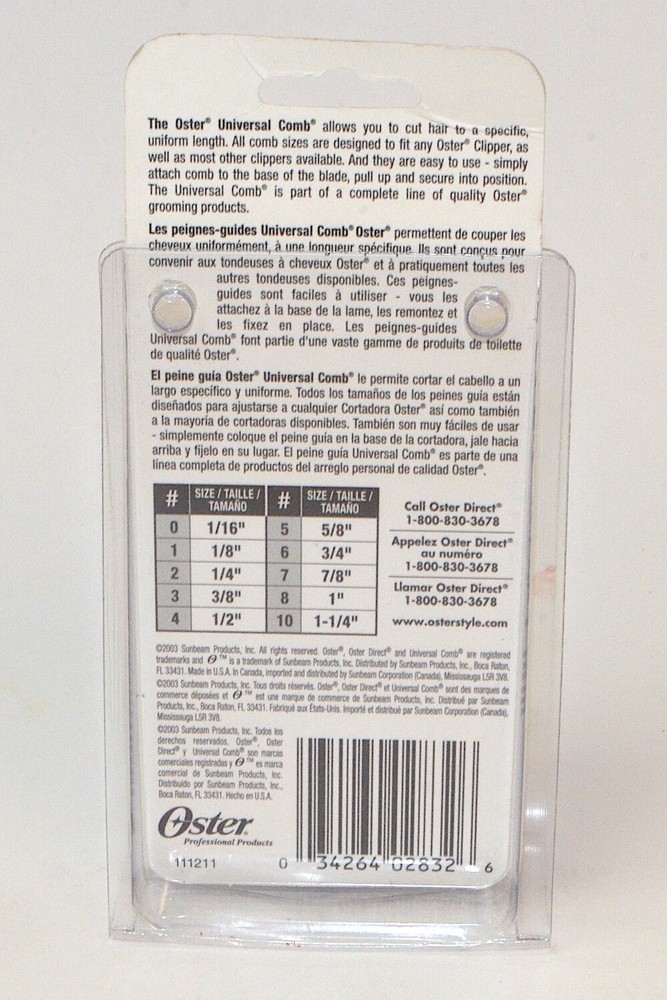 Oster Universal Comb Attachment, #6 *New* 76926-636