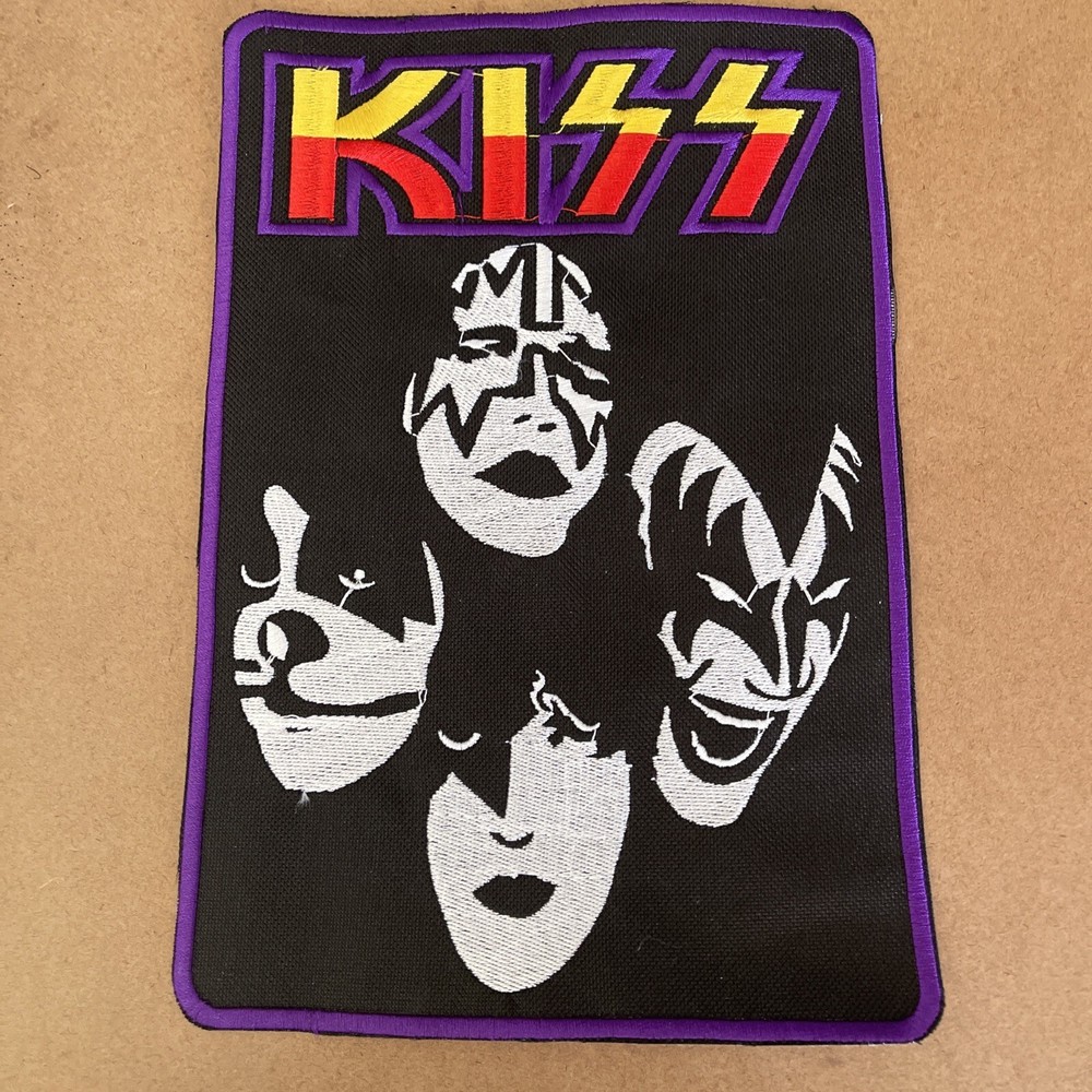 KISS Rock Band Oversized Patch: Embroidered, New, Sew On, 10 1/2 By 7 Inches.
