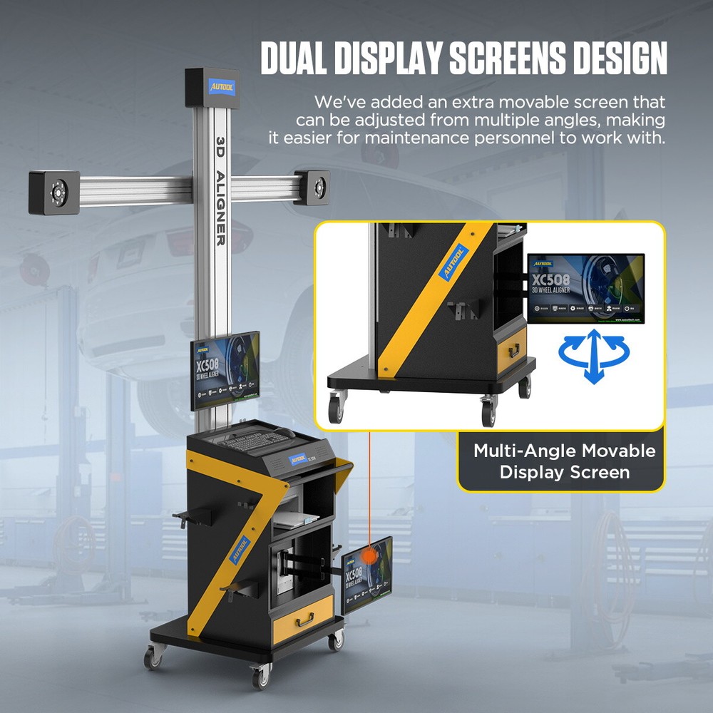 Fully Automatic Wheel Alignment Machine 3D Tire Aligner Dual Screen + Printer
