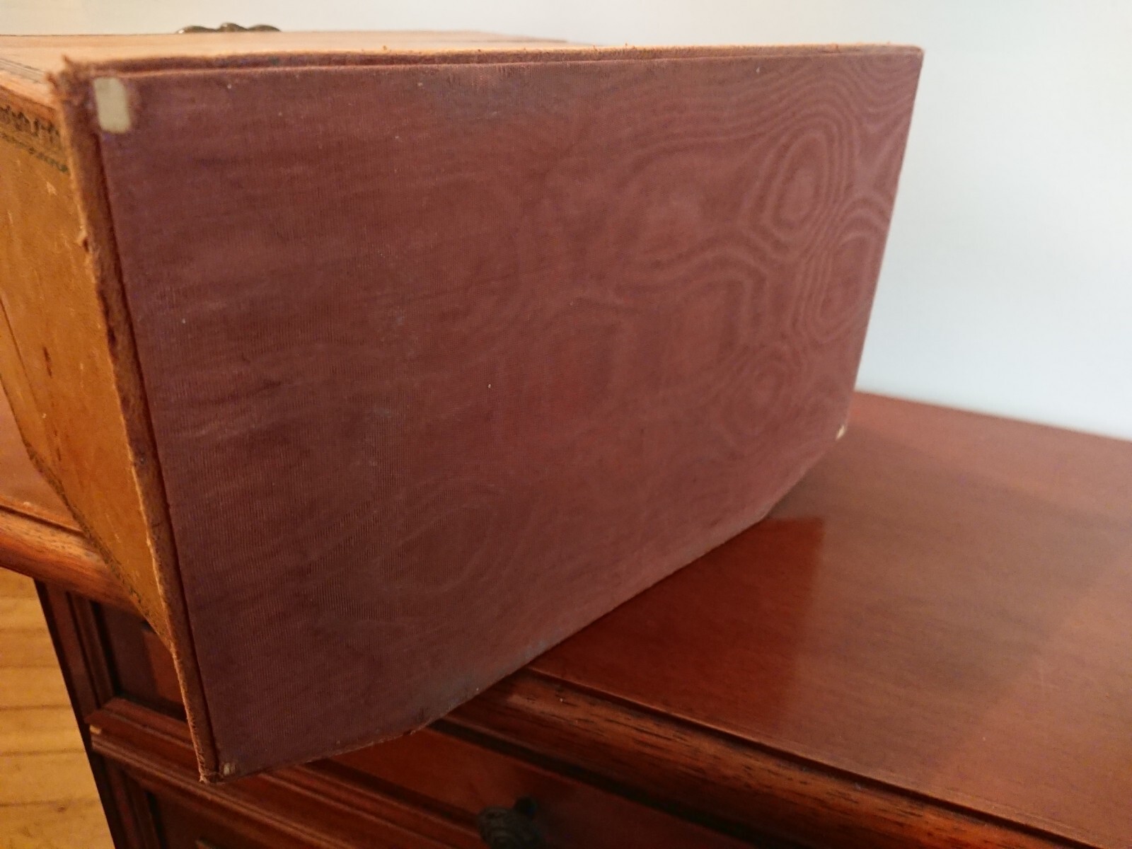 antique French leather letter box