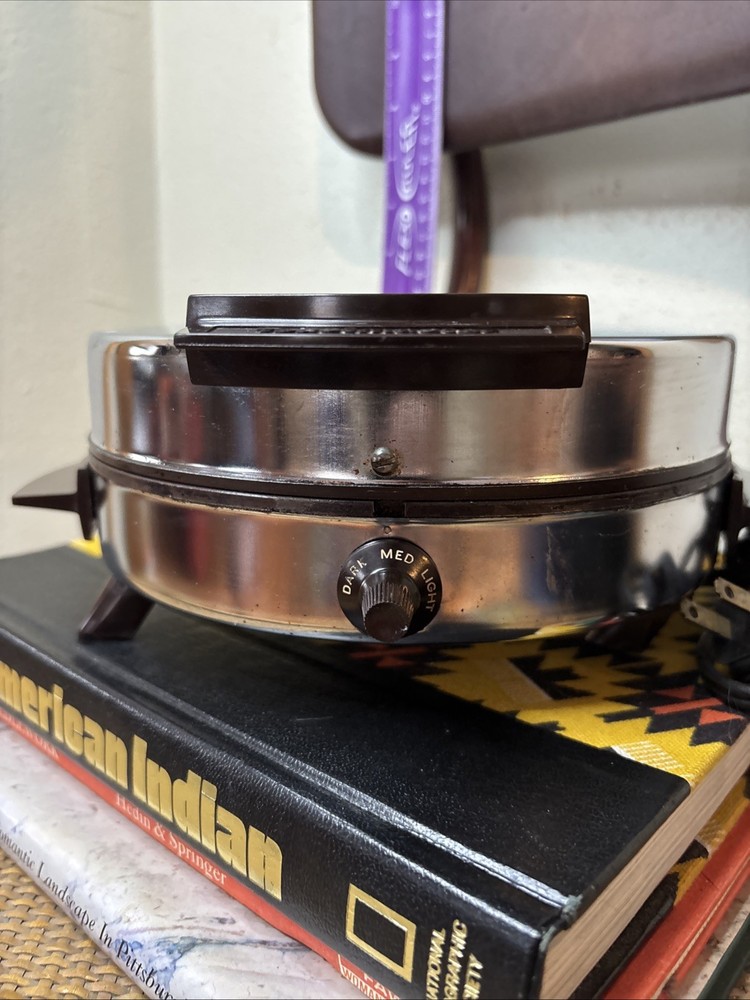 Vintage Toastmaster Chrome Waffle Maker Mid Century Tested MCM