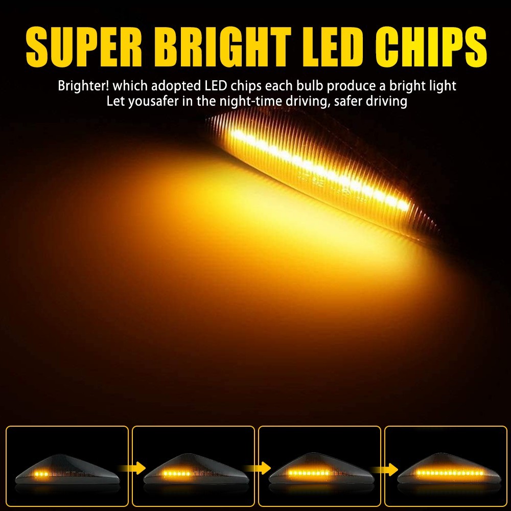 Smoked LED Fender Side Marker Light Turn Signal For BMW X3 F25 X5 E70 X6 E71 E72