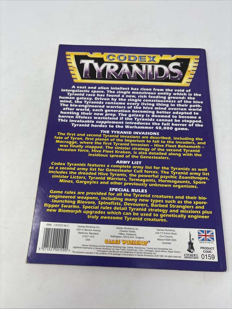 Games Workshop Paperback Codex Tyrandis Warhammer 40,000 Very Good Condition