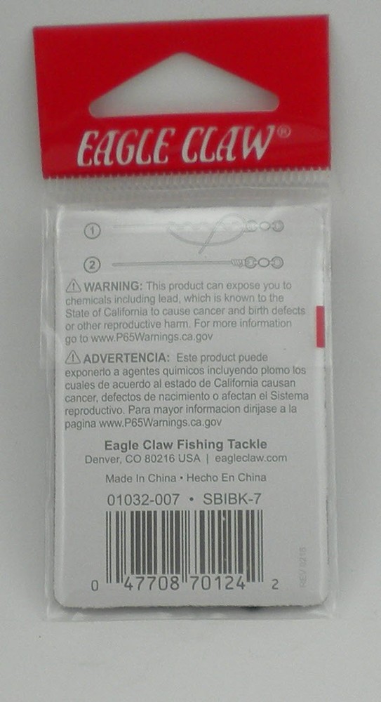 Eagle Claw 01032-012 Black Interlock Snap Swivel 7ct