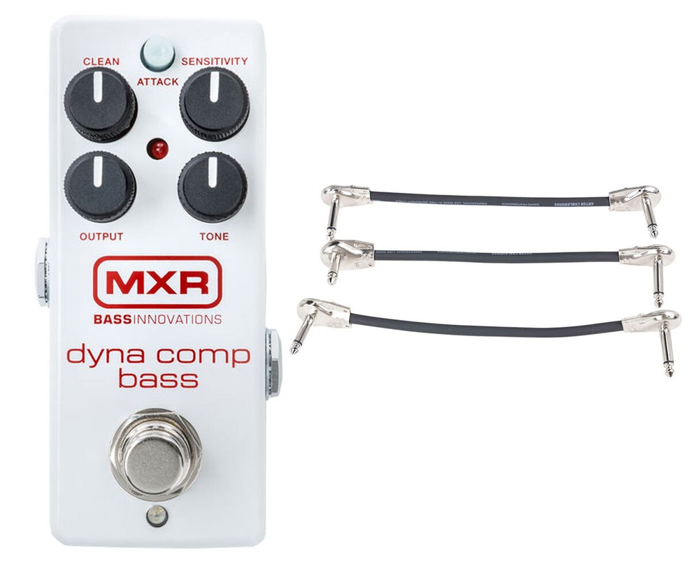MXR M282 Bass Dyna Comp Mini + Gator Patch Cable 3 Pack
