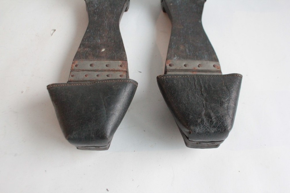 Hinged wooden clogs, 19th century...