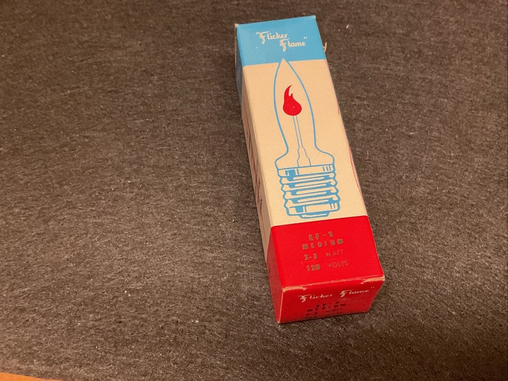 4 Vintage Flicker Flame Light Bulb 2-3 Watt EF-2 Reg Medium Base