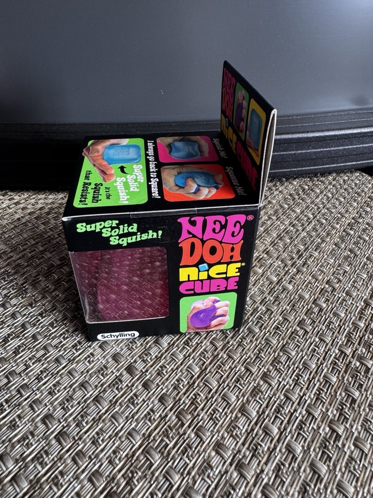 Nee Doh Nice Cube Super Solid Squish Squeeze Toy Pink Schylling Ages 8+