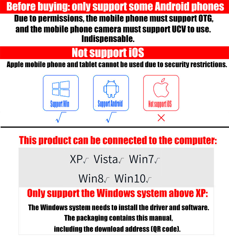 7mm HD Snake Endoscope Borescope Inspection Camera for USB Type C Android PC