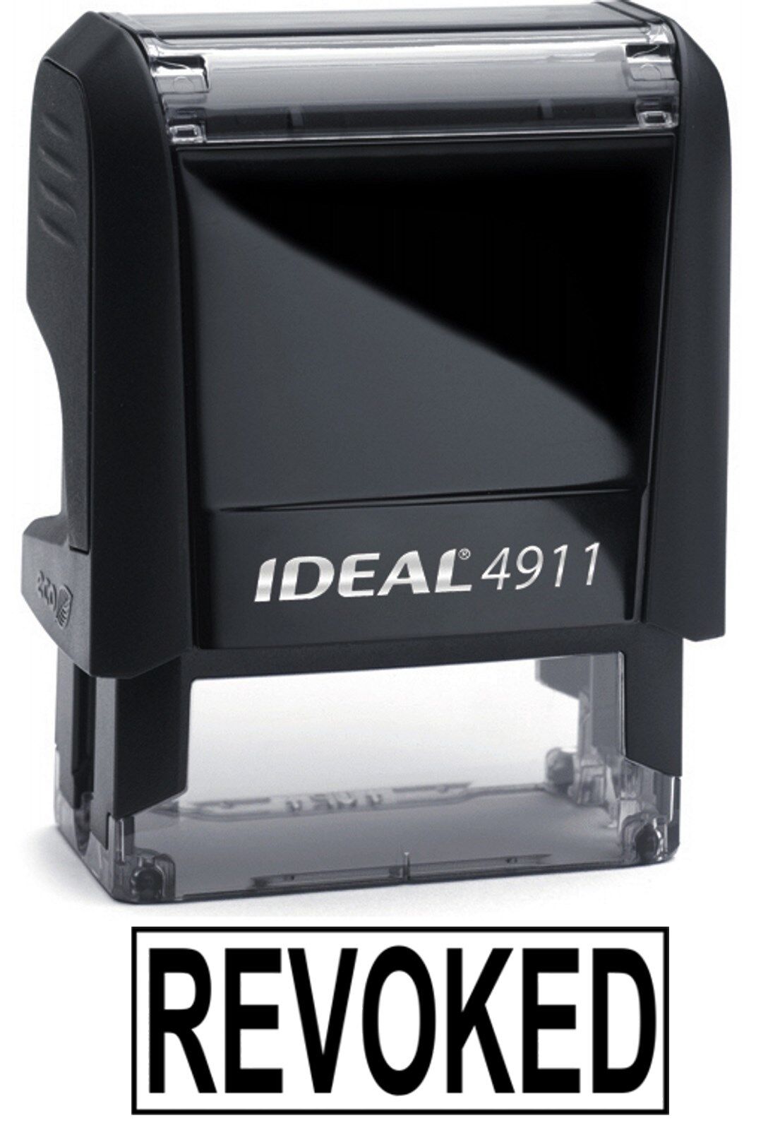 REVOKED text on the IDEAL 4911 Self-inking Rubber Stamp with BLACK INK