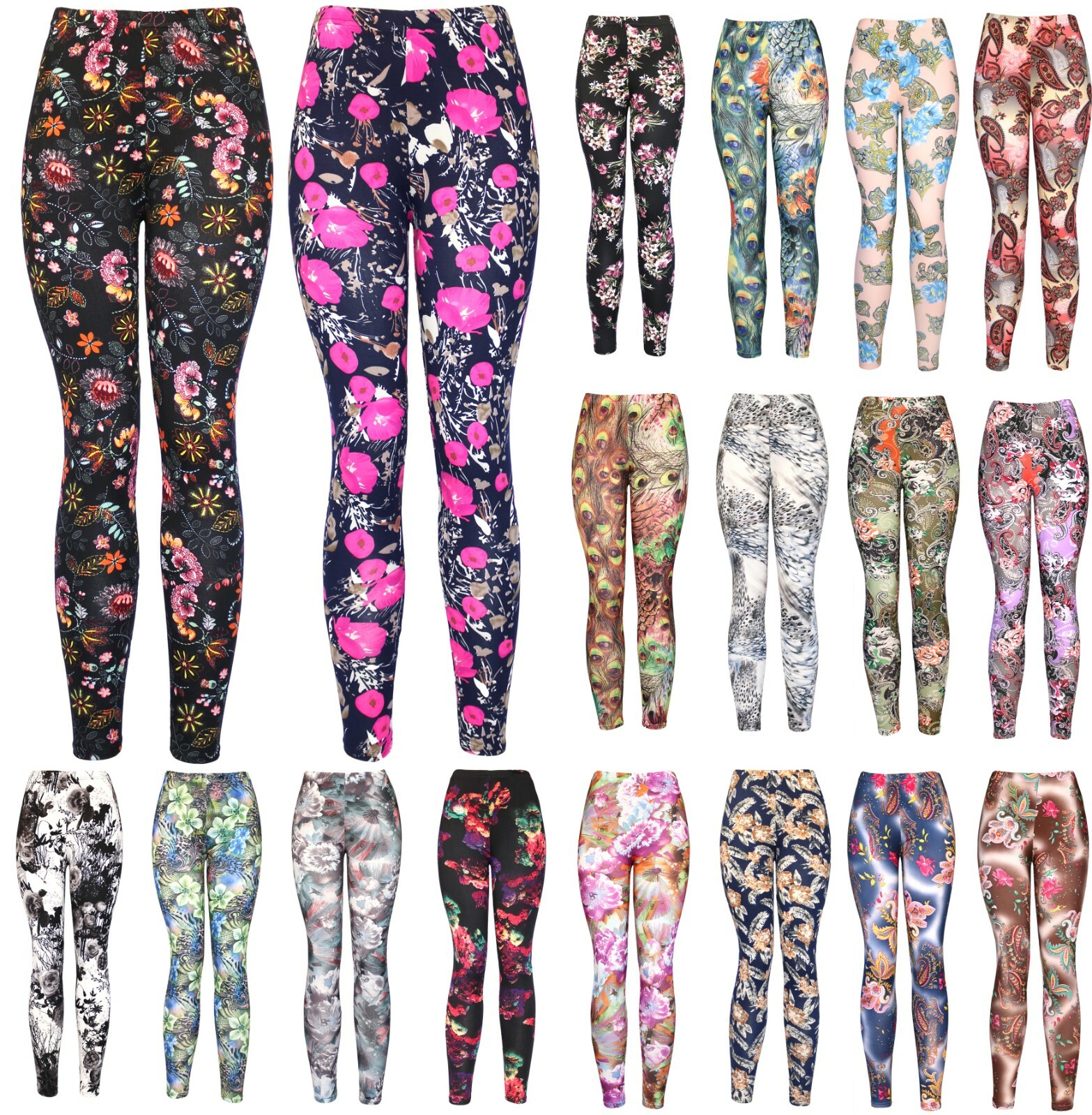 Women's REG/Plus Super Soft Cotton Blend Basic Workout Printed Pattern Leggings