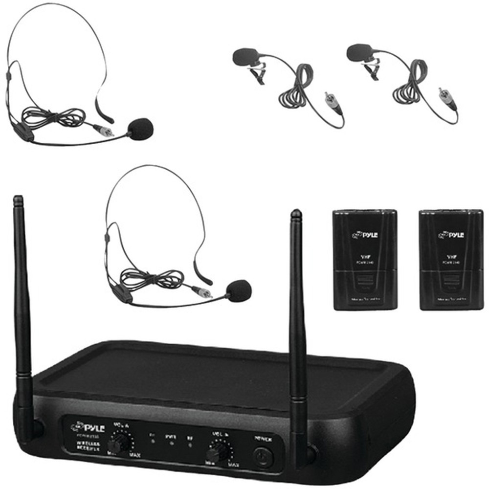 Pyle 5.2 Channel Bluetooth Receiver, 2x 4" 200W Black Speakers + Wireless Mic