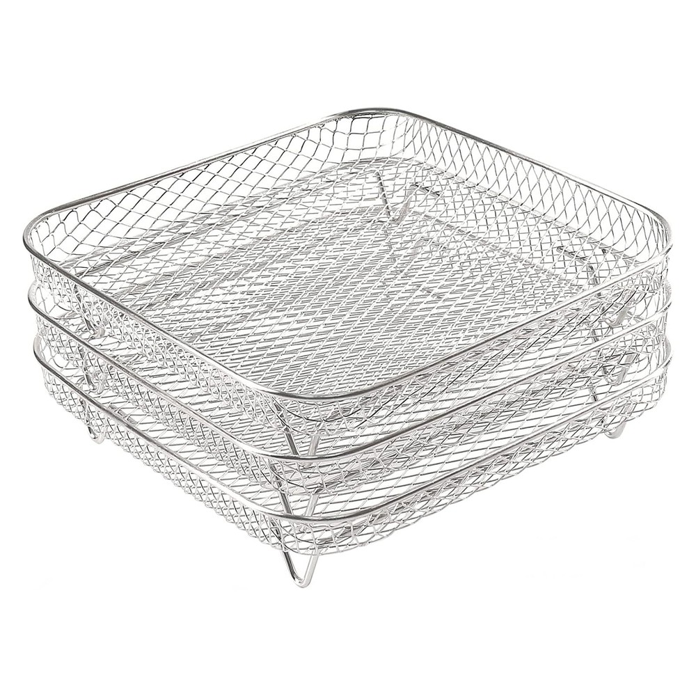 Dehydrator Rack 3 Layers,8" Square 3 Stackable Stainless Steel Stand Accessor...